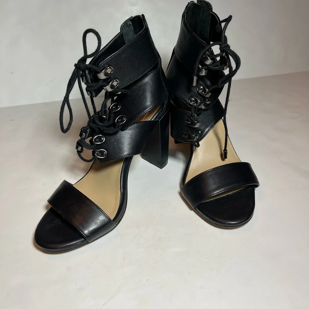 Kari Blue Arianna Lace Up Open Toe Wedge SZ 7.5 - Picture 2 of 12